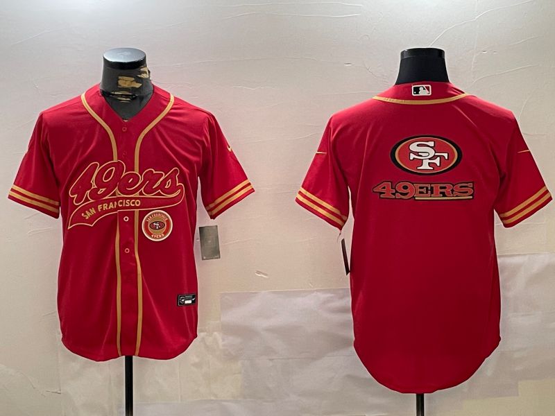 Men San Francisco 49ers Blank Red Gold Joint Name 2024 Nike Limited NFL Jersey style 8->san francisco 49ers->NFL Jersey